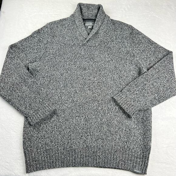 Eddie Bauer Heather Gray V-neck Wool Blend Men's Sweater Size Large - Picture 1 of 7